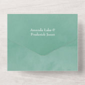 Roze en Mint Floral die alle in één uitnodiging (Achterkant)