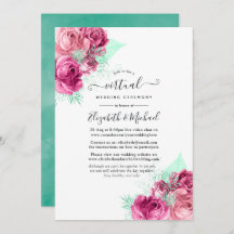 Roze en Mint Floral online virtueel huwelijk