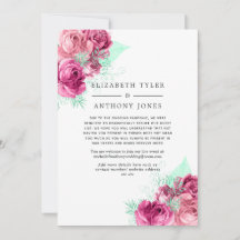 Roze en Mint Floral Verminderde Bruiloft Gastenlij