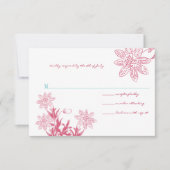 Roze en Mint Gerber Daisy Wedding Invites Kaart (Voorkant)