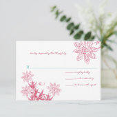 Roze en Mint Gerber Daisy Wedding Invites Kaart (Staand voorkant)