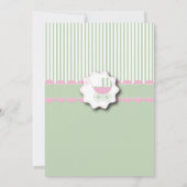Roze en Mint Green Baby Buggy Shower Kaart (Achterkant)