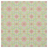 Roze en Mint Green | Floral Fantasy Stof (Swatch)
