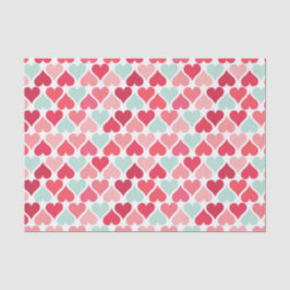 Roze en Mint Green Hearts Patroonpapier Tissuepapier