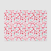 Roze en Mint Green Hearts Patroonpapier Tissuepapier (Voorkant)