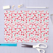 Roze en Mint Green Hearts Patroonpapier Tissuepapier (Craft)