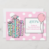 Roze en Mint Green Whimsical Cake Girl's Birthday Kaart (Achterkant)