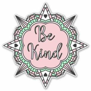 Roze en mint-groen sticker