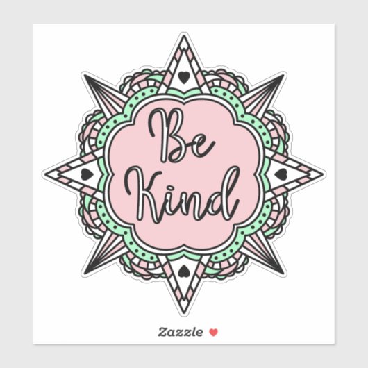 Roze en mint-groen sticker (Vel)