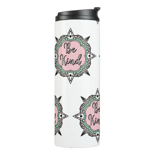 Roze en mint-groen thermosbeker (Gedraaid links)