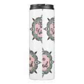 Roze en mint-groen thermosbeker (Achterkant)