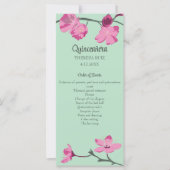 Roze en Mint Groene Cherry Blossom Quinceanera (Voorkant)