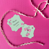 Roze en Mint Groene Cherry Blossom Quinceanera Bedankjes Labels