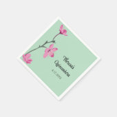 Roze en Mint Groene Cherry Blossom Quinceanera Servet (Hoek)