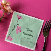 Roze en Mint Groene Cherry Blossom Quinceanera Servet
