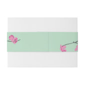 Roze en Mint Groene Cherry Blossom Quinceanera Uitnodigingen Wikkel (Achterkant Voorbeeld)