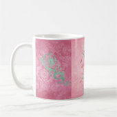  Roze en Mint Hummingbird Damask Kijk uit Koffiemok (Links)