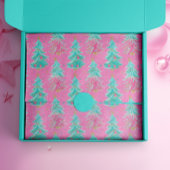 Roze en Mint kerstcadeaubomen Tissuepapier