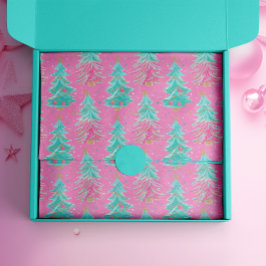 Roze en Mint kerstcadeaubomen Tissuepapier