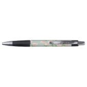 Roze en Mint Patroon van Rozen Monogrammen Pen (Achterkant)
