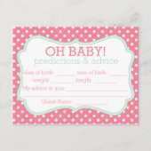 Roze en Mint Polka Dot Predications & Advice Kaart (Voorkant)