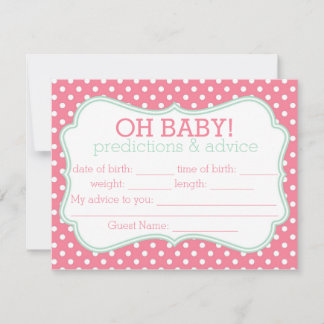 Roze en Mint Polka Dot Predications & Advice Kaart