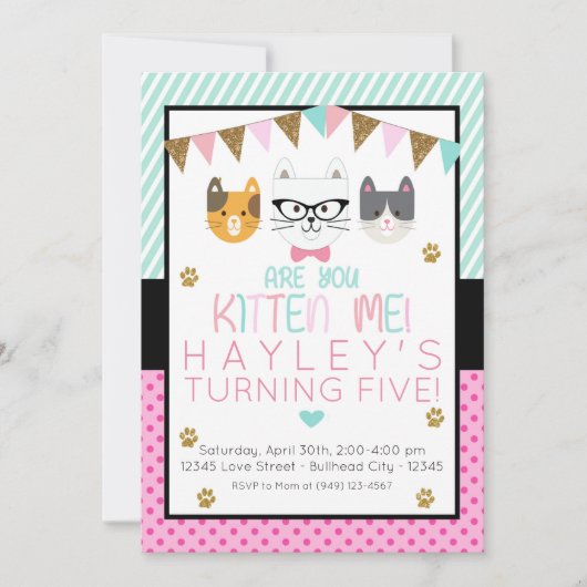 Roze en Mint zijn jullie die me eten. Kaart (Voorkant)