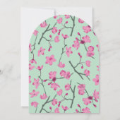 Roze en mintgroene kersenbloesem Quinceanera Kaart (Achterkant)