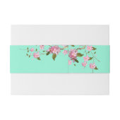 Roze en mintgroene kersenbloesem uitnodigingen wikkel (Achterkant Voorbeeld)