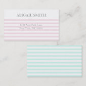 Roze en mintstripes - visitekaartje (Voorkant / Achterkant)