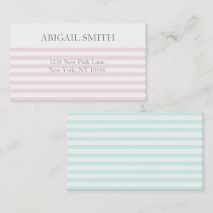 Roze en mintstrips - visitekaartje