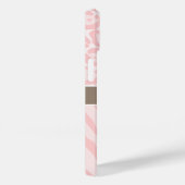 Roze en Mocha Dierenprint Monogram Case-Mate iPhone Case (Achterkant / Rechts)