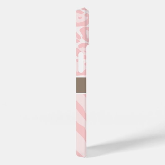 Roze en Mocha Dierenprint Monogram Case-Mate iPhone Case (Achterkant / Rechts)
