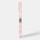 Roze en Mocha Dierenprint Monogram Case-Mate iPhone Case (Achterkant / Links)