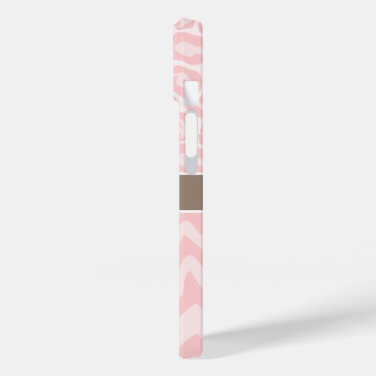 Roze en Mocha Dierenprint Monogram Case-Mate iPhone Case (Achterkant / Links)