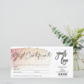 roze en modern cadeaukaarcertificaat toevoegen log (Staand voorkant)