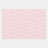 Roze en moderne witte kerstboom inpakpapier vel (Voorkant)