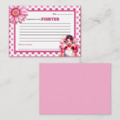 Roze en Mooie Bloemige Borstkanker Advies Notitiekaartje (Voorkant / Achterkant)