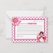 Roze en Mooie Bloemige Borstkanker Advies Notitiekaartje (Voorkant)