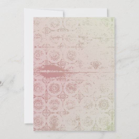 Roze en munt Abstracte bruiloft Kaart (Achterkant)