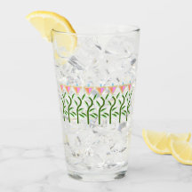  roze en munt bloemrand