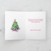 roze en munt kerstboom kaart (Binnen)