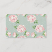 Roze en munt  Rozen Patroon Contactkaartje (Achterkant)