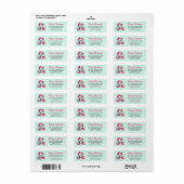 Roze en munt Schattigee pinguïn Custom Merry Chris Etiket (Full Sheet)