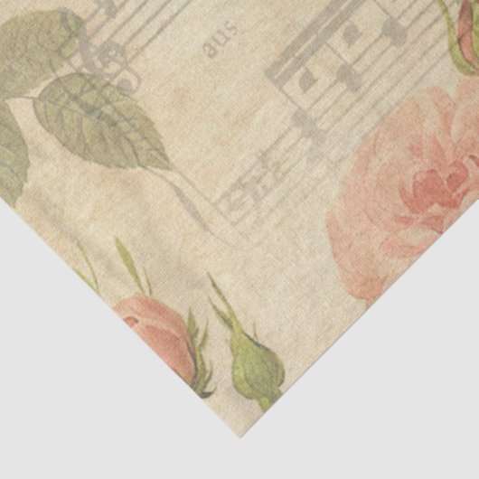 roze en muziekvel papier (Detail)