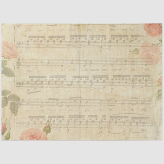  roze en muziekvel papier (Voorkant)