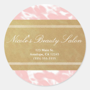 Roze en namaakgouden chic gepersonaliseerde sticke ronde sticker