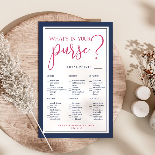 Roze en Navy Ananas Vrijgezellenfeest Purse Game (Creator heeft geüpload)