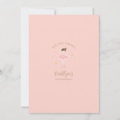 Roze en Navy Ballerina Birthday Kaart (Achterkant)