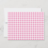 Roze en Navy Blue Accent Gingham Stationery Kaart (Achterkant)